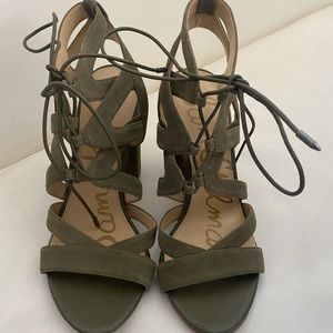 Sam Edelman Olive colored suede sandals